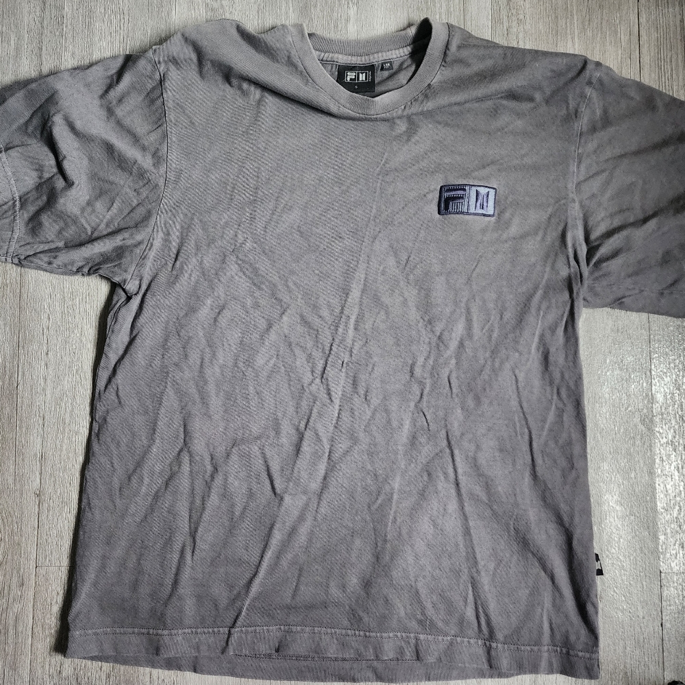 FILA × BTS Gray Short Sleeve Shirt Size Small Loose Fit